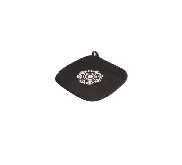 Pannenlap met Zeeuwse knop opdruk zwart (set)