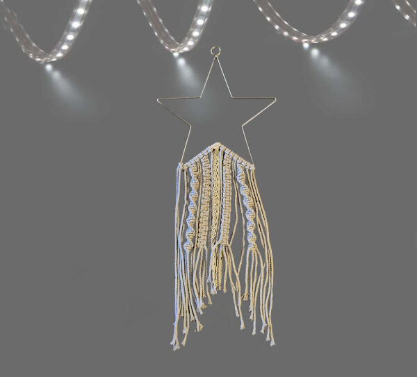 Metalen kerstster macramé