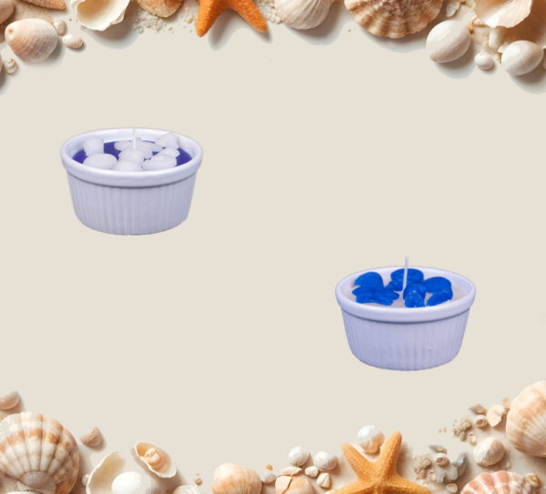 Buitenkaars in potje strand-decoraties