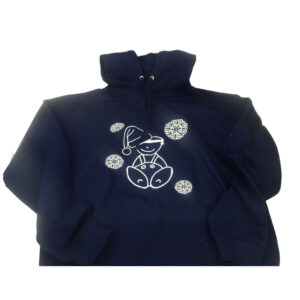 Hoodie blauw met opdruk