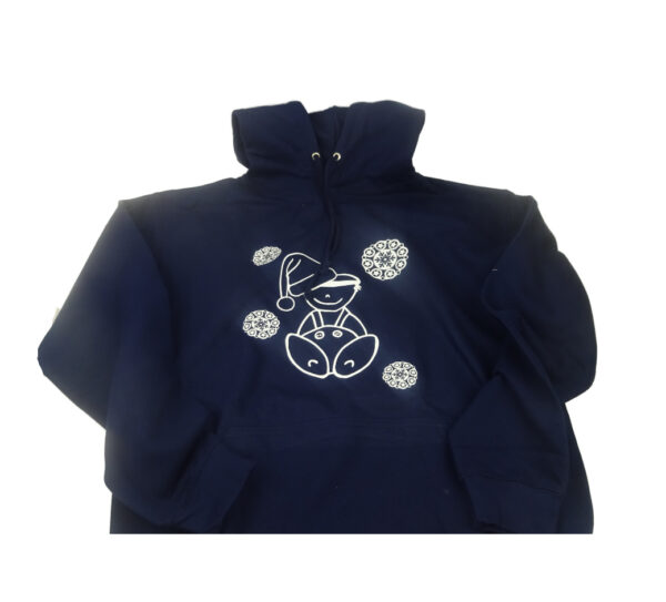 Hoodie blauw met opdruk